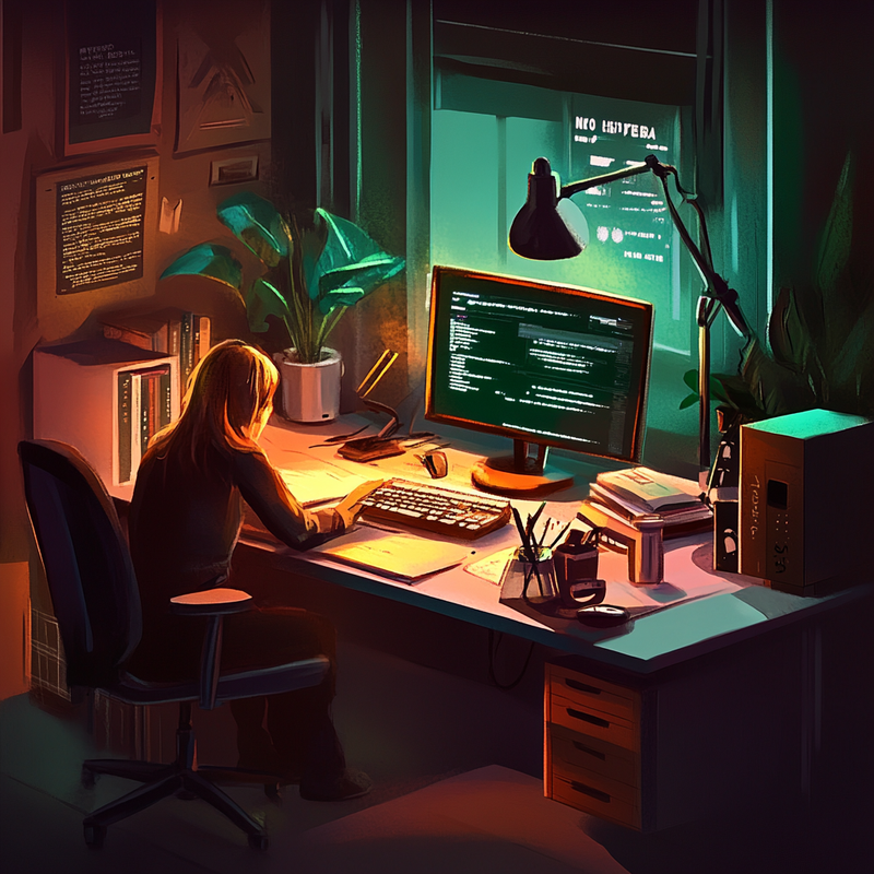 A Girl In front of a gaming PC