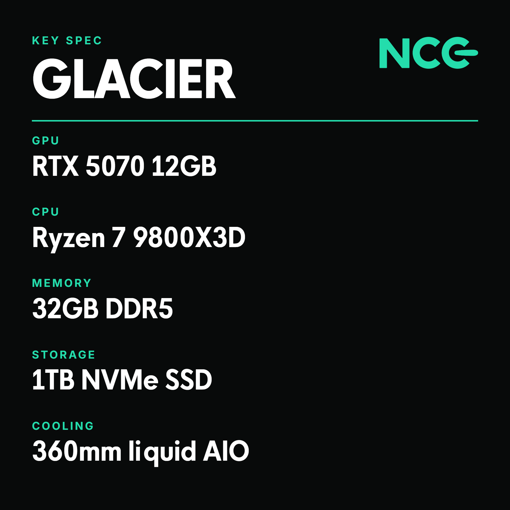 Ready to Ship Ryzen 7 9800X3D RTX 5070 Gaming PC