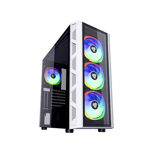 Apevia Guardian Mid-Tower 4x RGB Fans - White