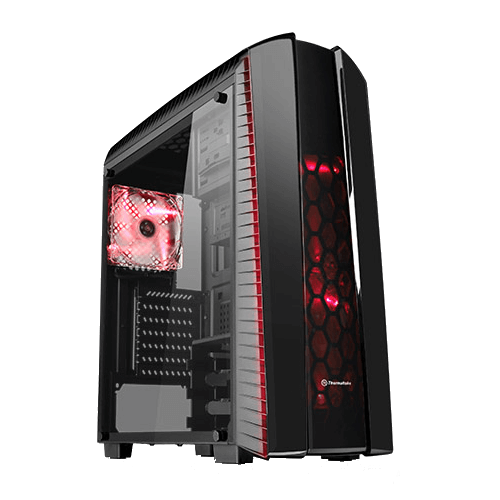 Thermaltake Mid Tower  N27 Black 3x Red LED Fan