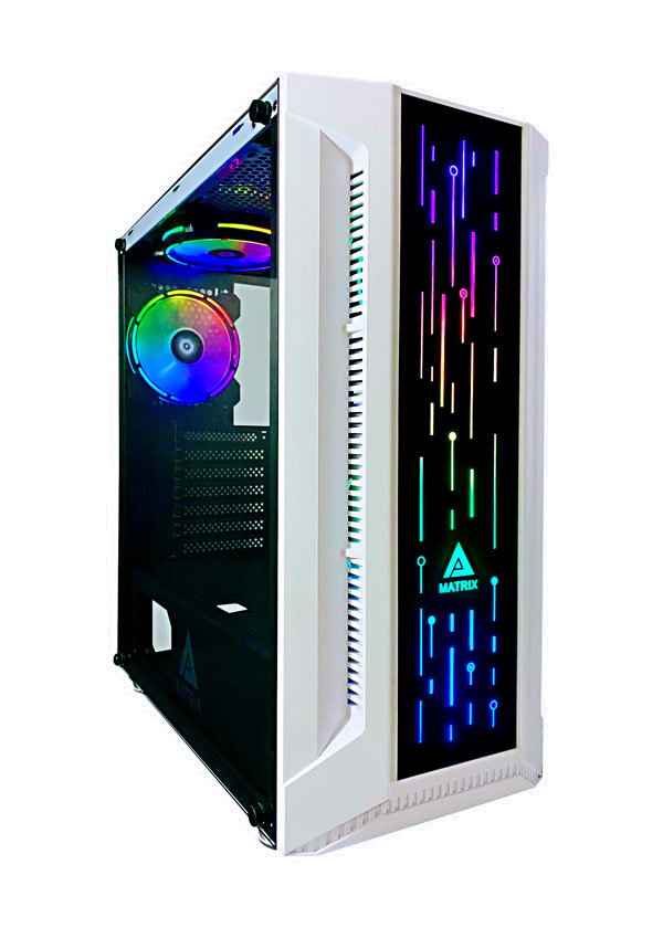 Apevia Matrix Mid-Tower 4x Arcane RGB Fans - White